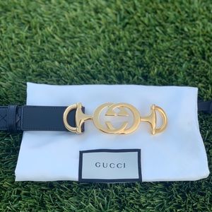 Gucci Leather Belt With Interlocking G 
